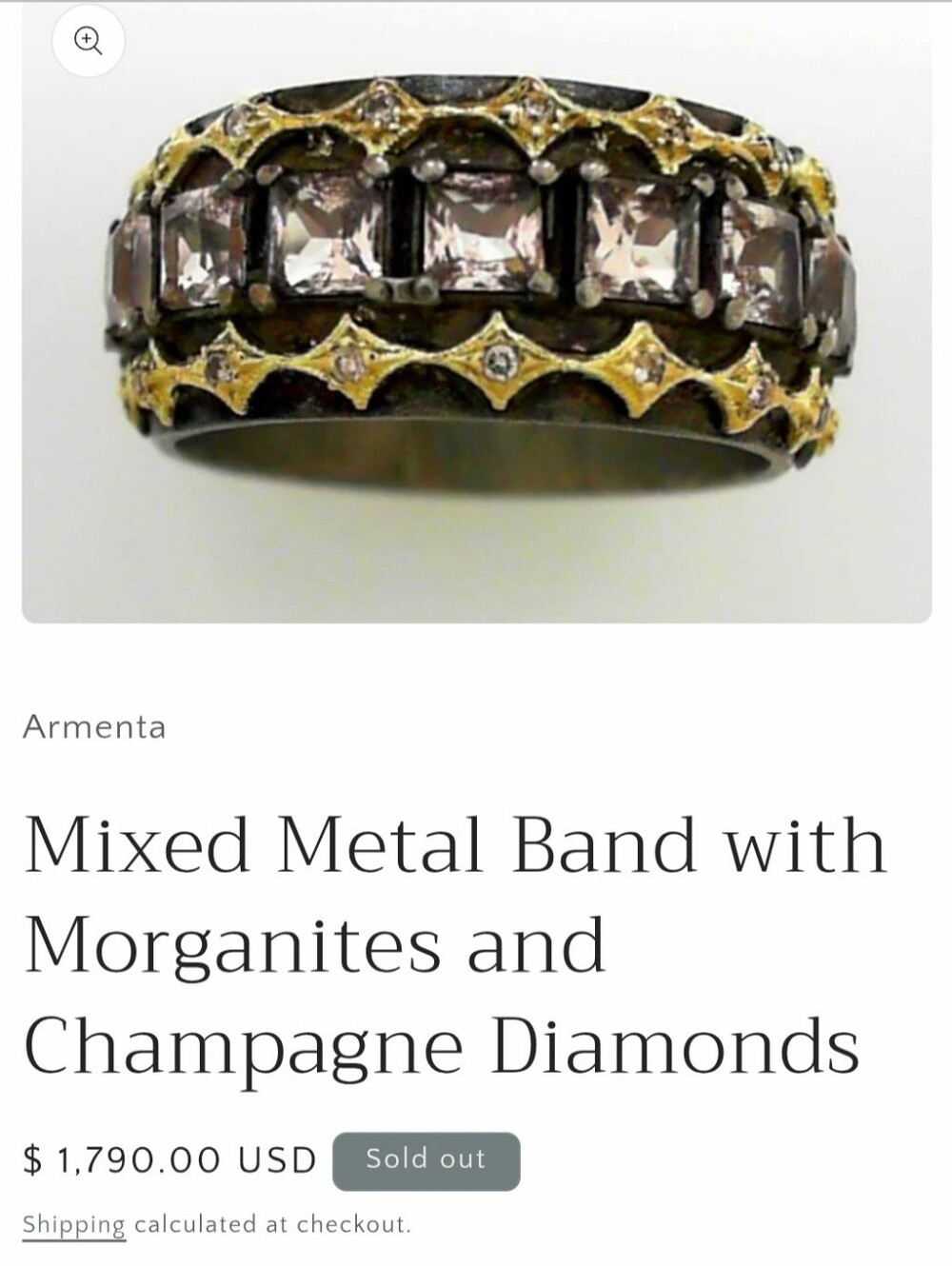 Armenta Two-Tone Band with Champagne Stones